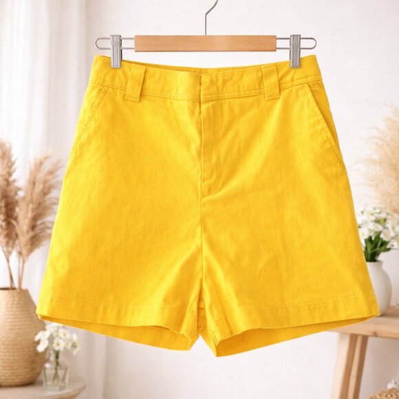New York & Company Pants - New York & Company Yellow Tailored Shorts Size 12